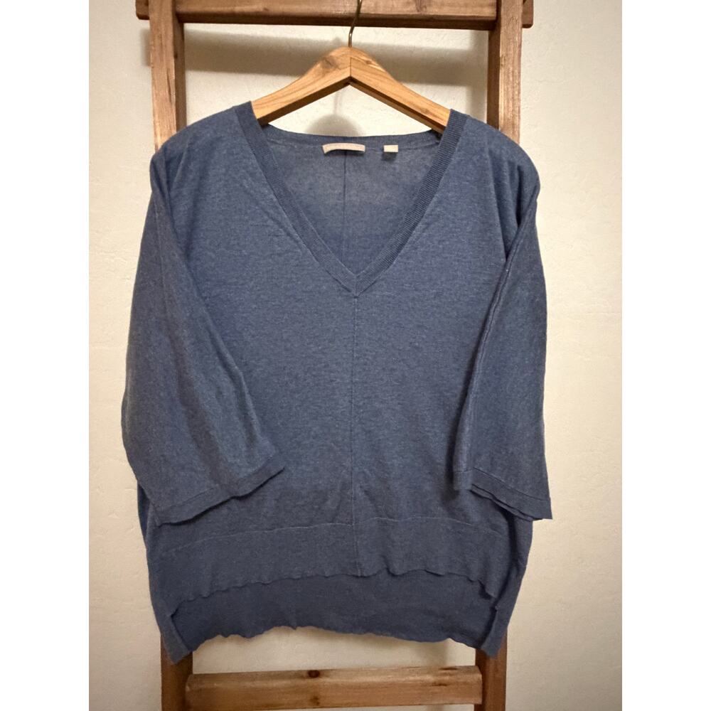 Cotton Addiction- Blue/ V neck/ Sweater/ Silk blend/ Size M - Picture 2 of 4